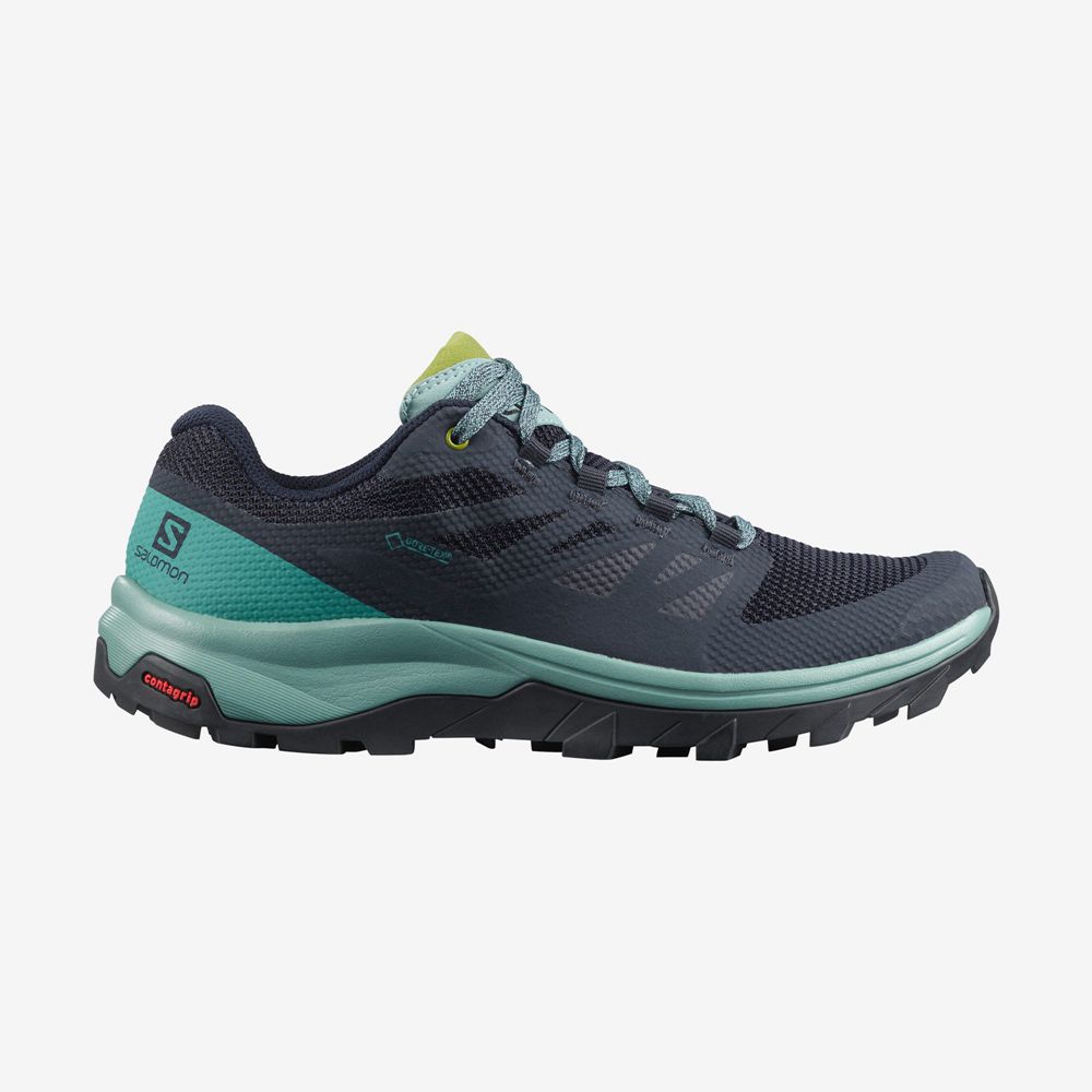 Zapatillas Trekking Salomon Mujer Oscuro - Salomon Argentina OUTLINE GORE-TEX,678092-QZJ